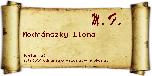 Modránszky Ilona névjegykártya