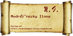 Modránszky Ilona névjegykártya