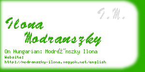 ilona modranszky business card